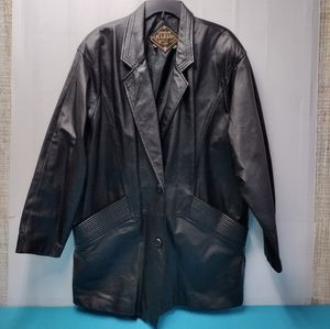 Charles Klein Men's Vintage Black Leather Jacket Size L